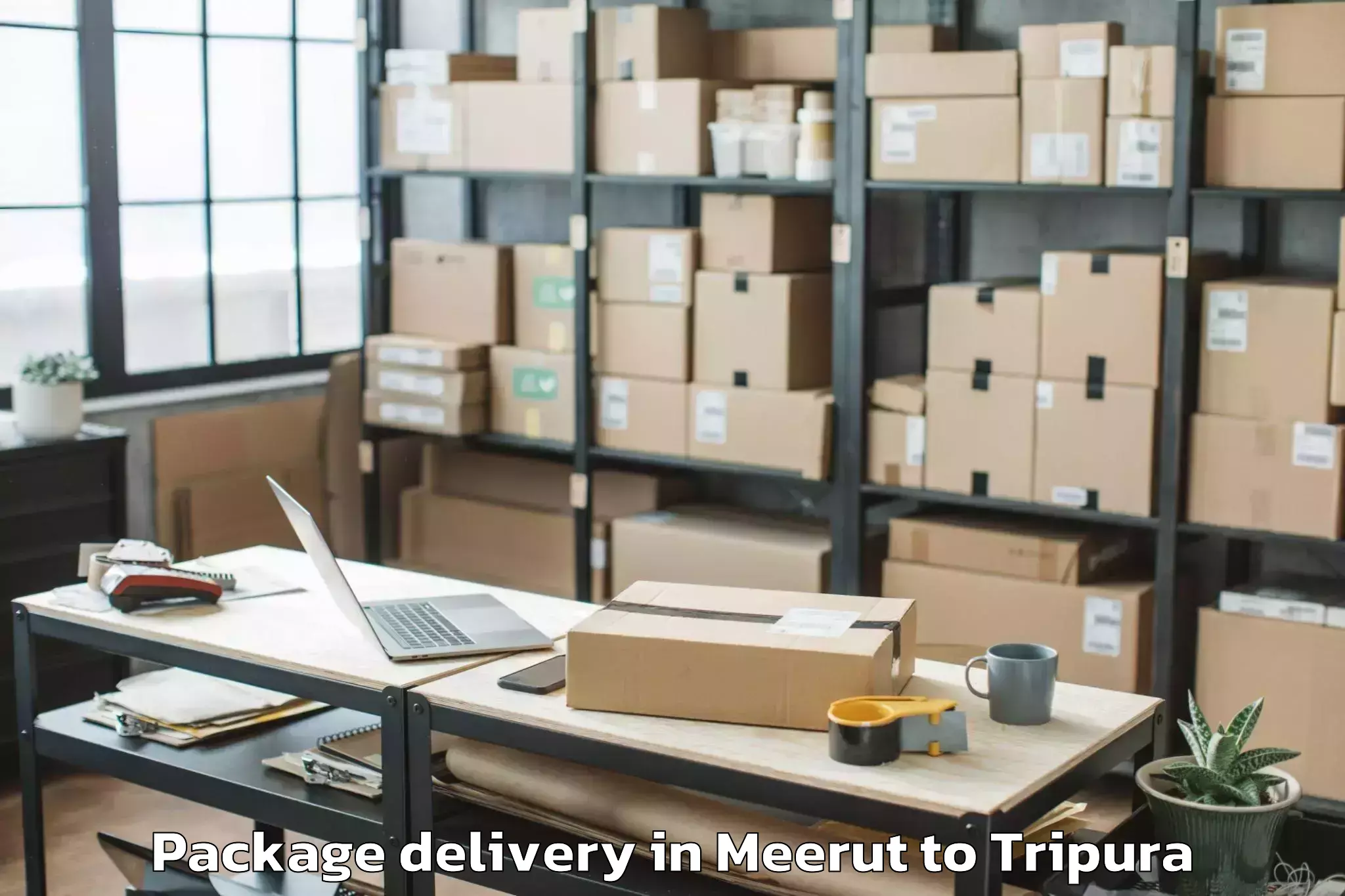 Leading Meerut to Manughat Package Delivery Provider